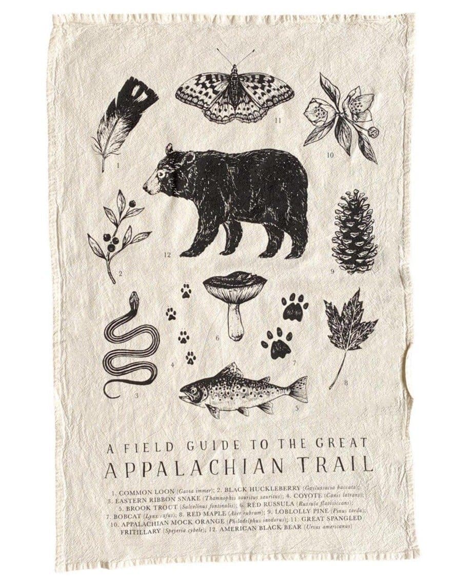 Field Guide to the Appalachian Trail Flour Sack Tea Towel