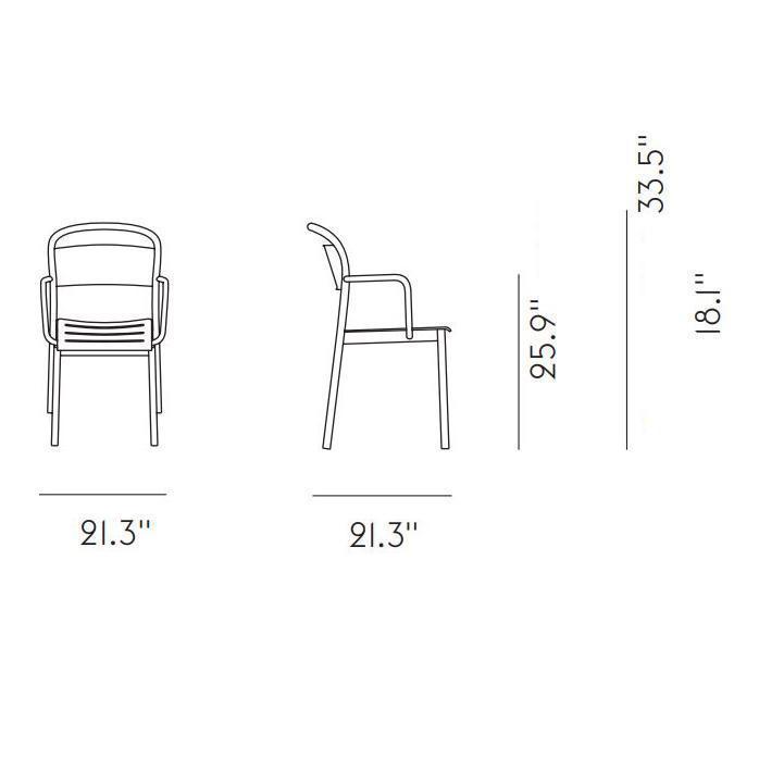 Linear Steel Outdoor Armchair