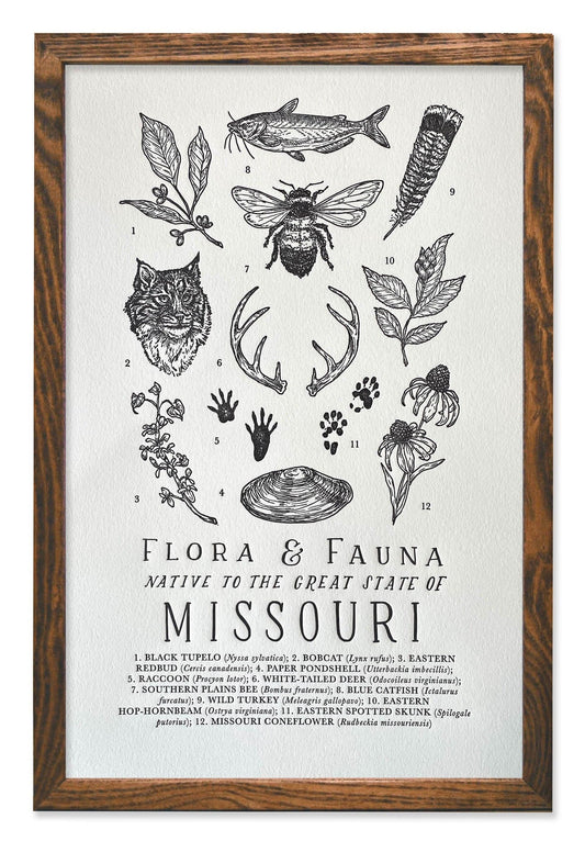 Missouri Field Guide Letterpress Print