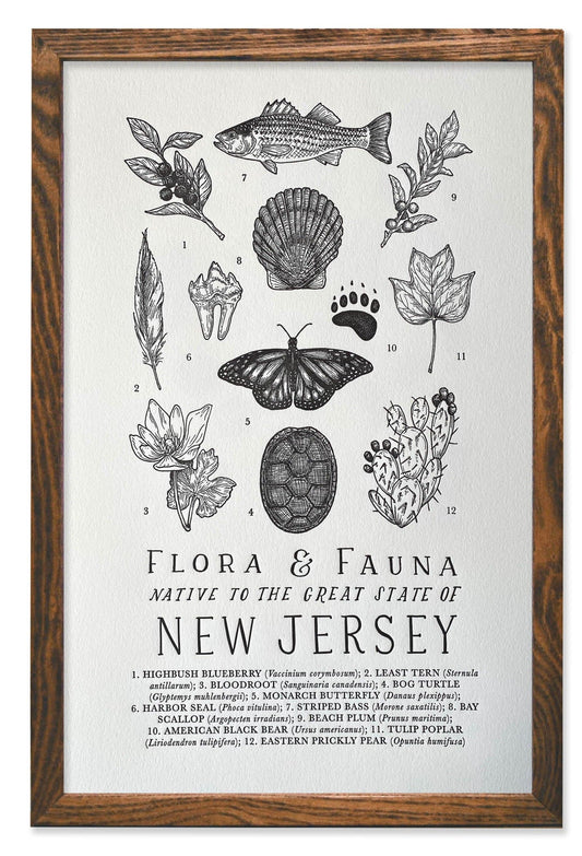 New Jersey Field Guide Letterpress Print