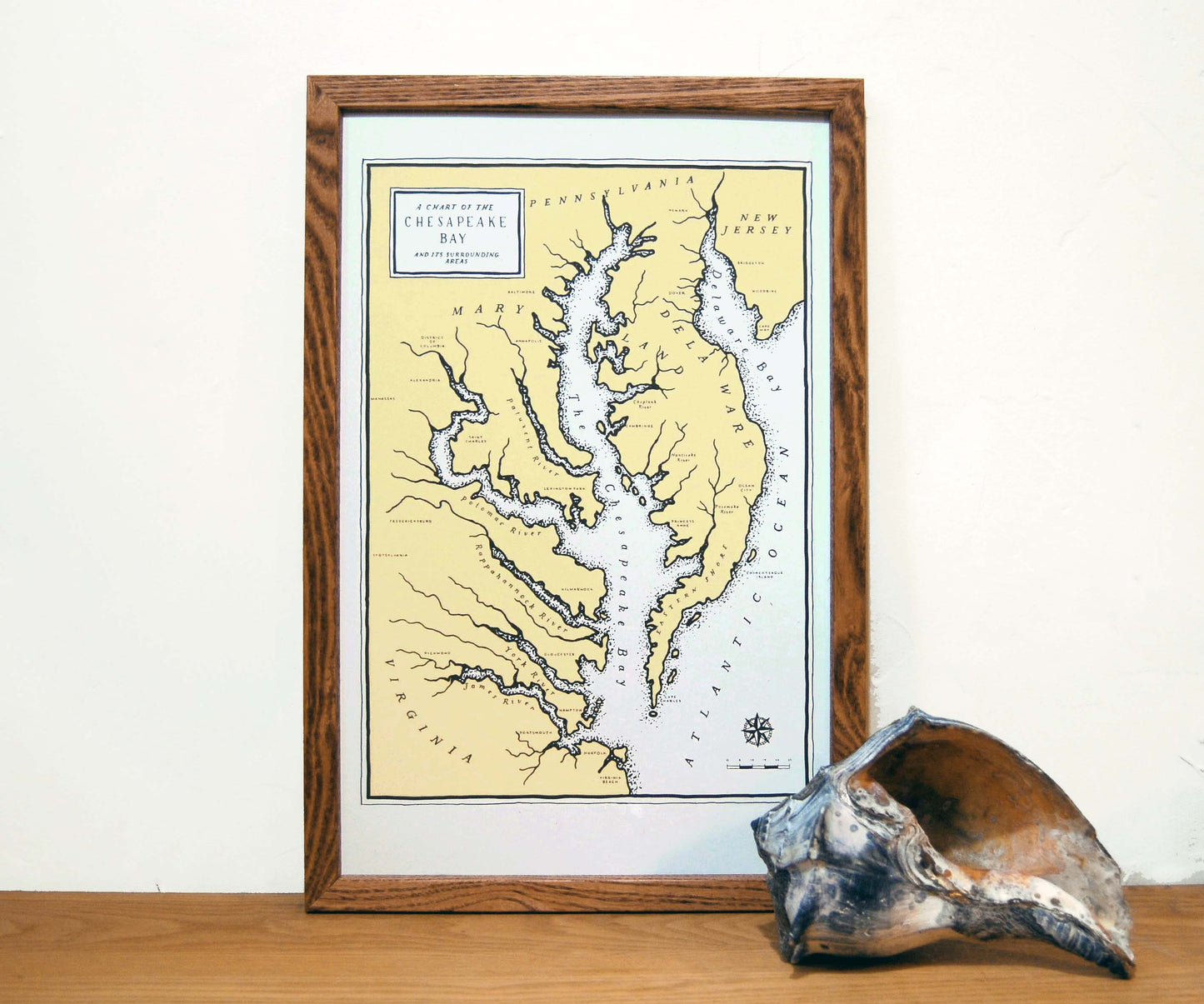 Chesapeake Bay Map 11x17 Print