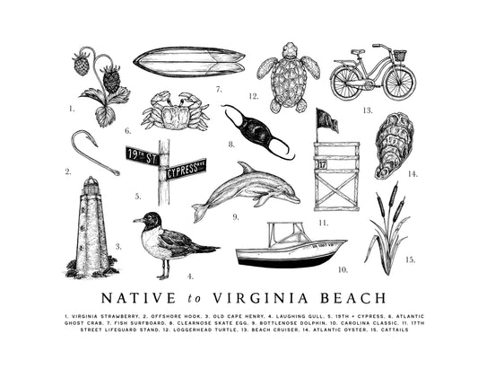 Native to Virginia Beach Letterpress Print PREORDER