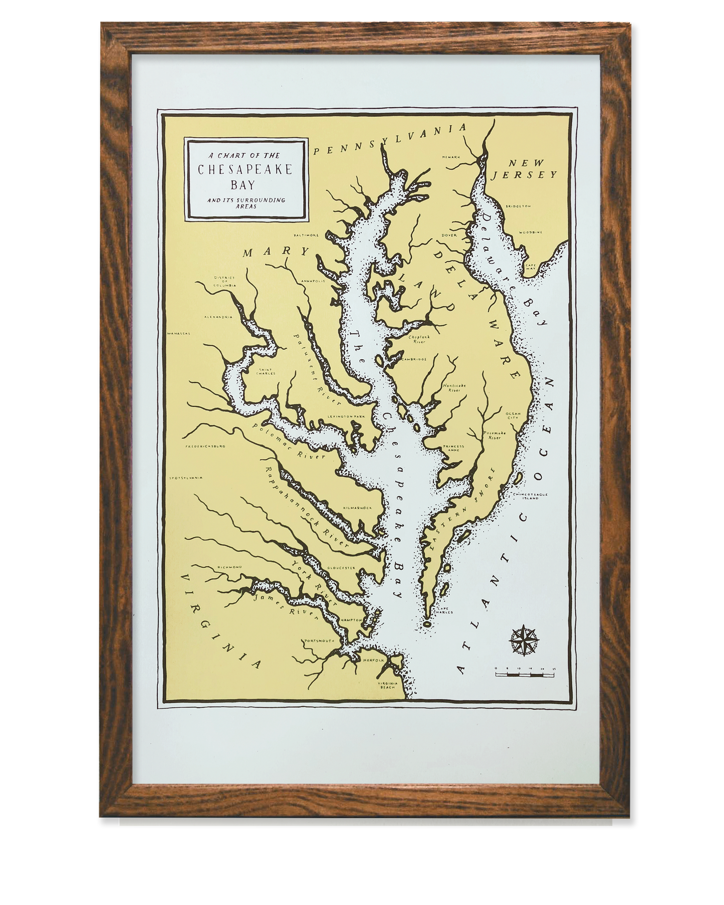 Chesapeake Bay Map 11x17 Print