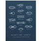 Nautical Knots Chart 11x14 - Navy