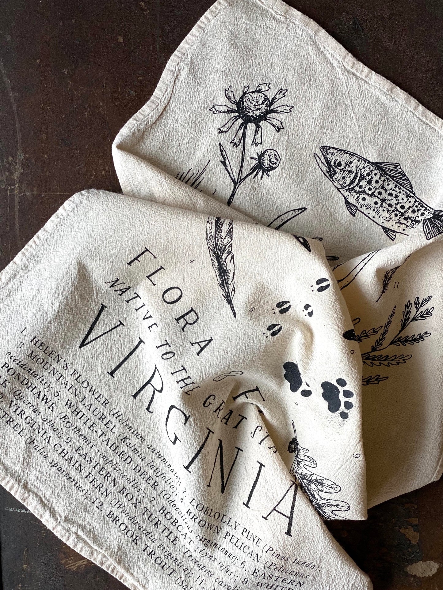Field Guide to Virginia Flour Sack Tea Towel